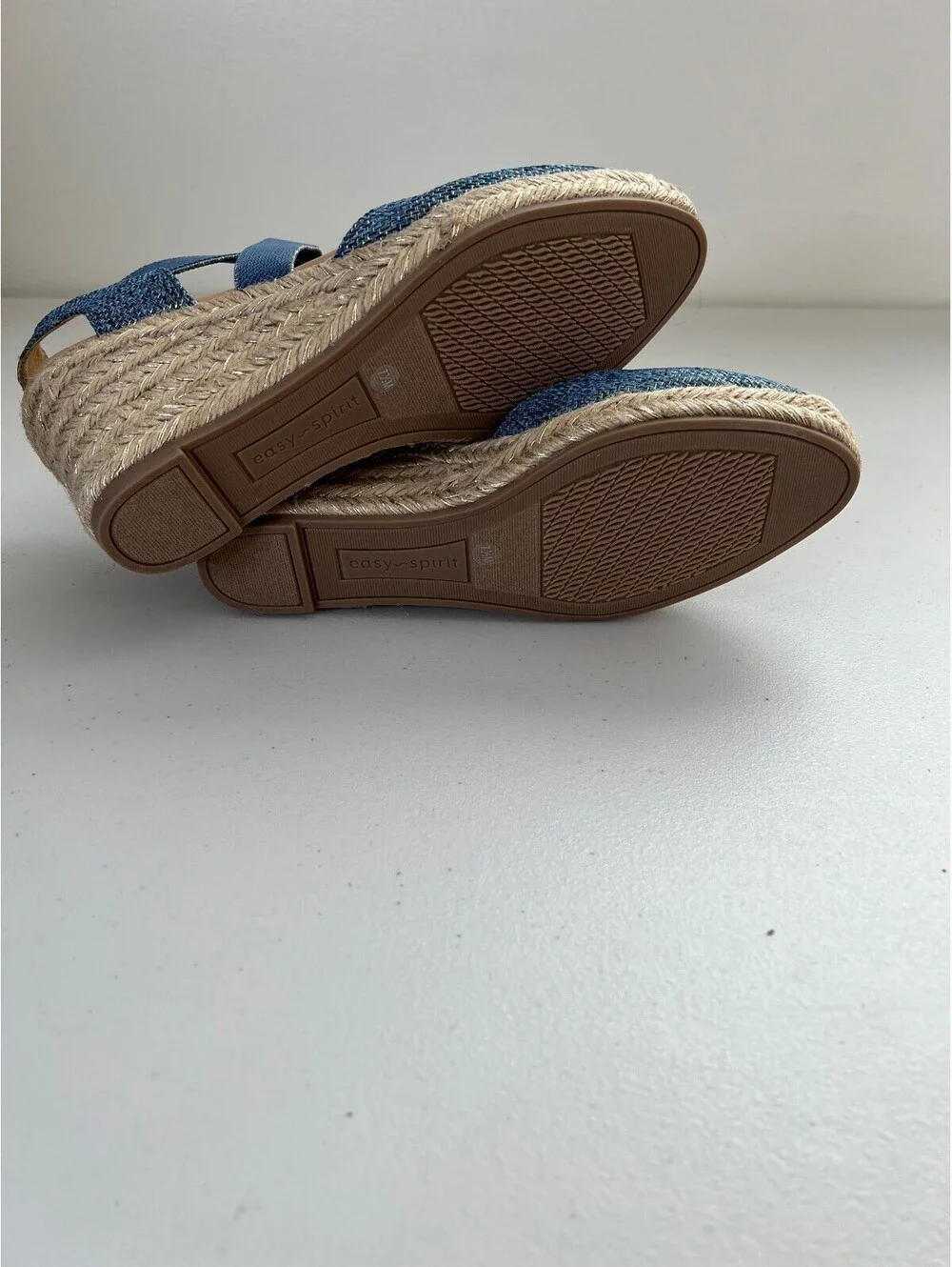 Easy Spirit Women's Meza Casual Strappy Espadrille Wedges Sandal - Blue, - 7.5
